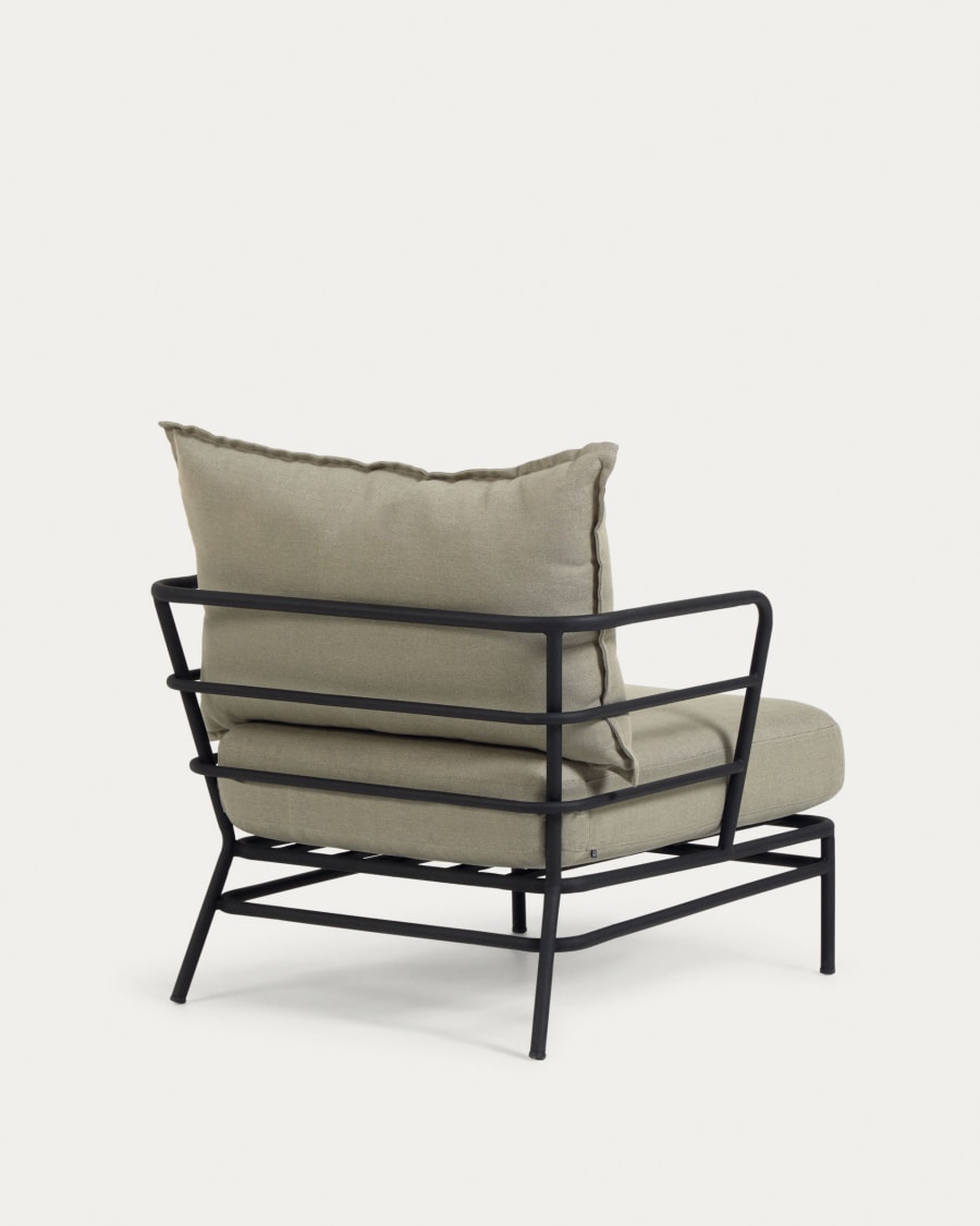 Mareluz black steel armchair