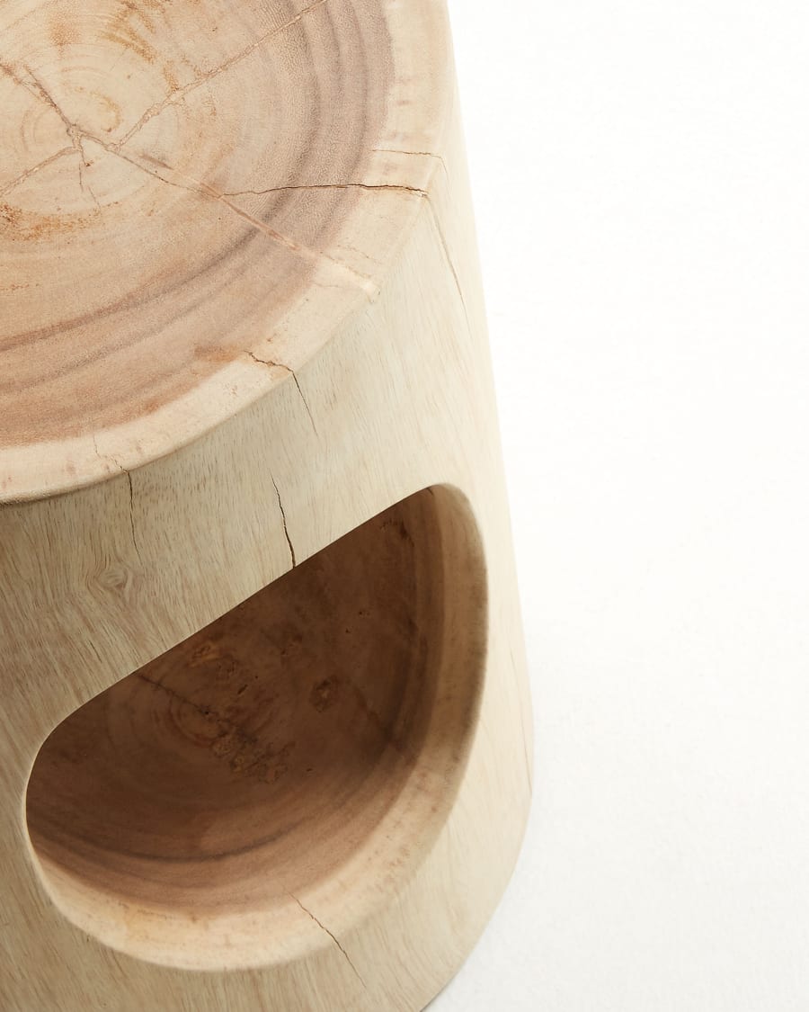 Halker solid rain tree wood side table, Ø 30 cm