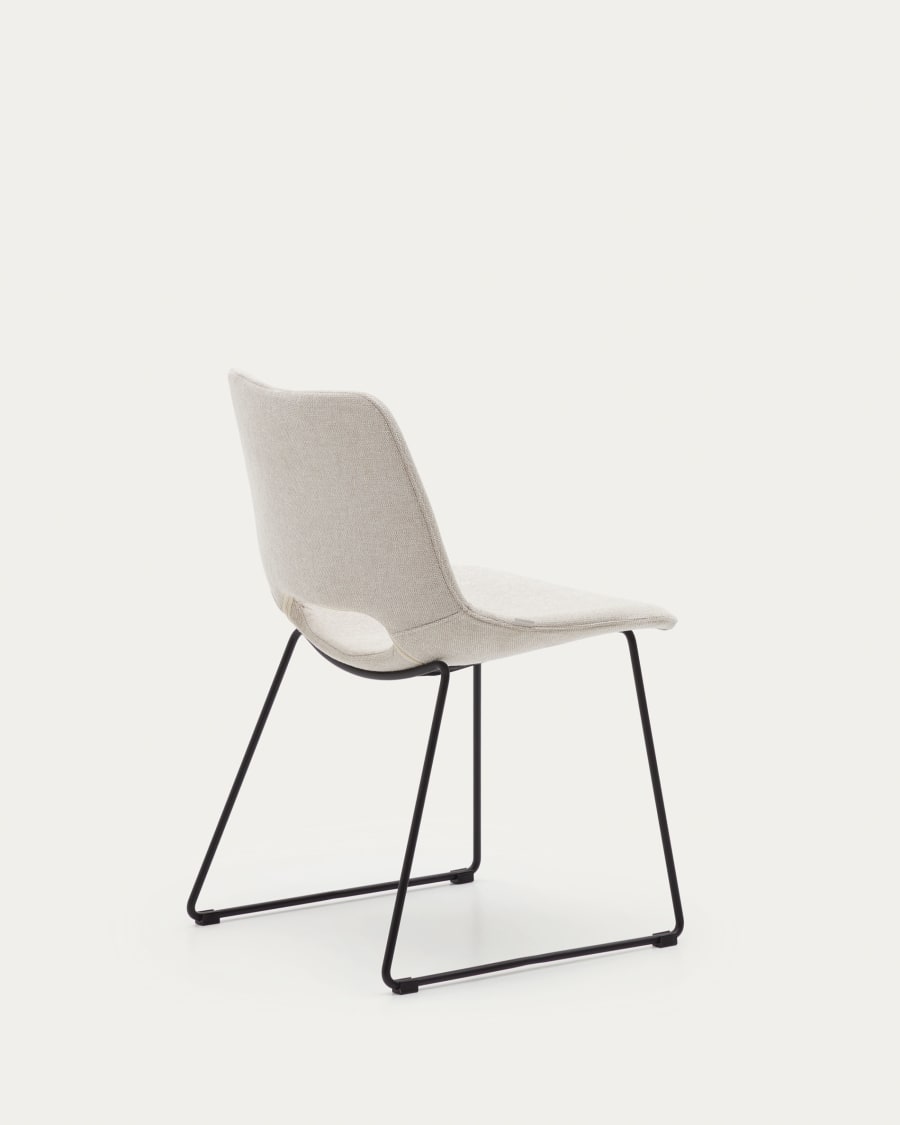 Zahara chair in beige with steel legs in a black finish