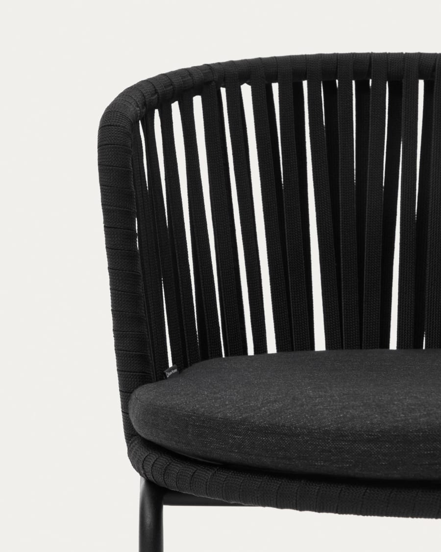 Saconca outdoor chair with cord and black galvanised steel
