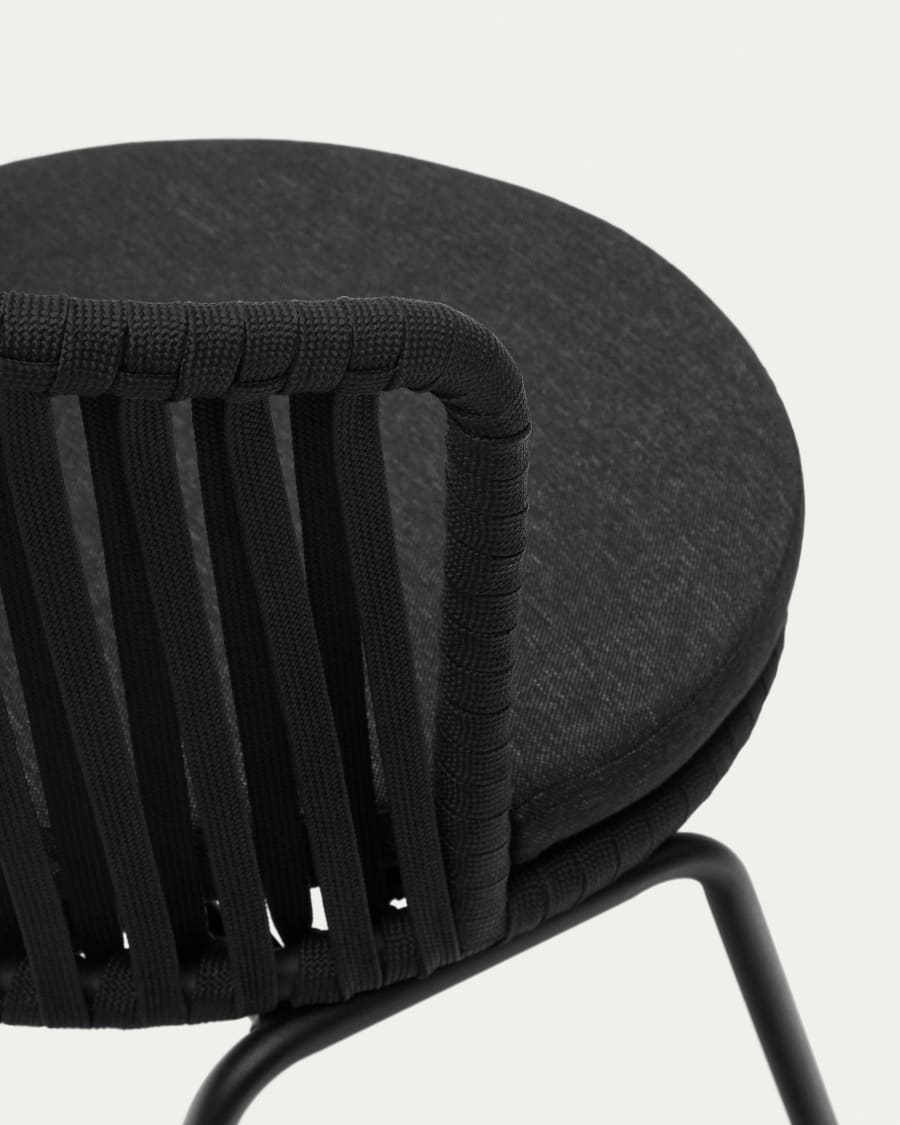 Saconca outdoor chair with cord and black galvanised steel