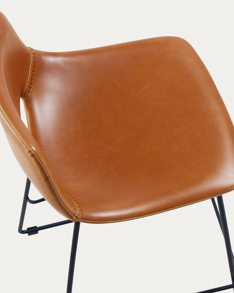 Brown synthetic leather Zahara barstool height 76 cm