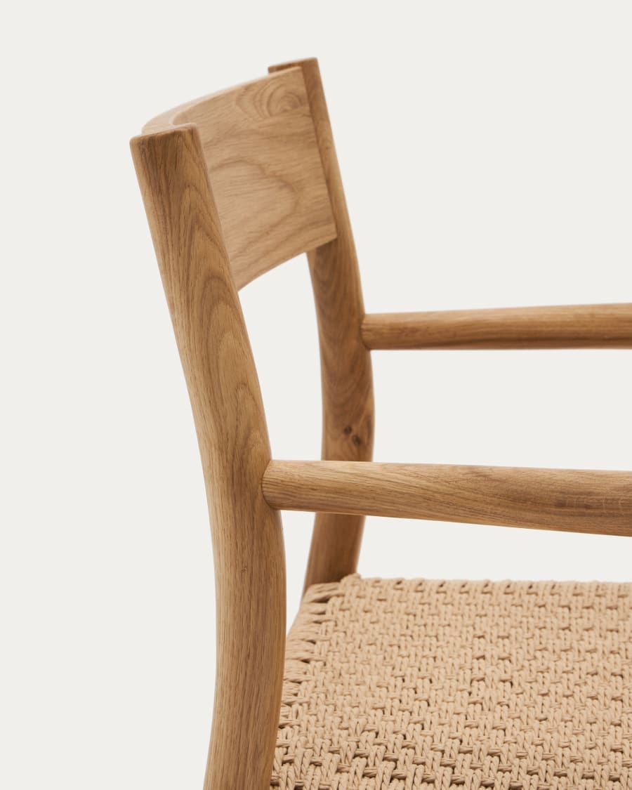 Yalia chair in solid oak  with natural finish and rope seat FSC 100%