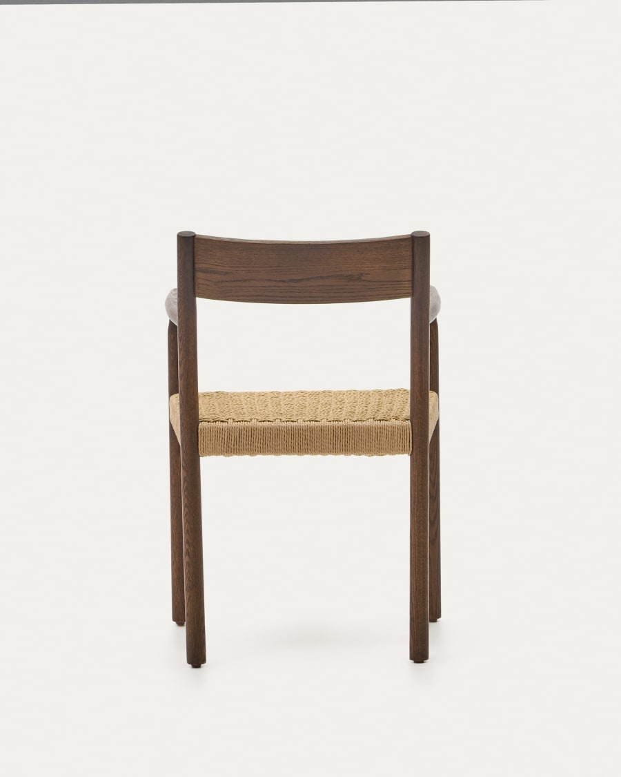 Yalia chair in solid oak with walnut finish and rope seat FSC 100%