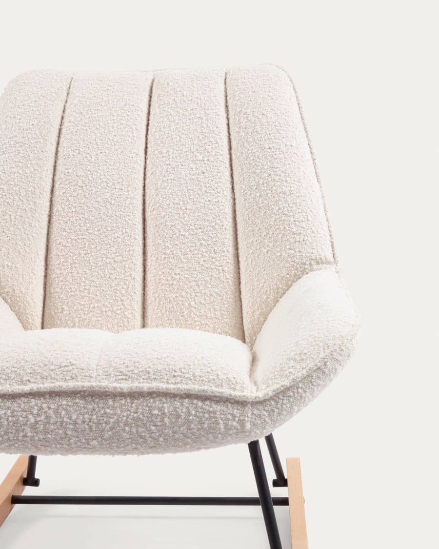 Marlina white bouclé rocking chair