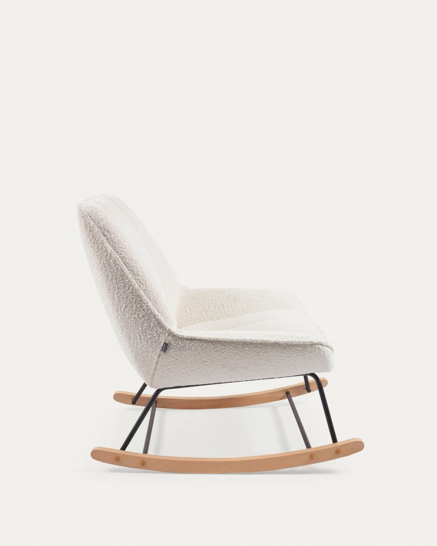 Marlina white bouclé rocking chair