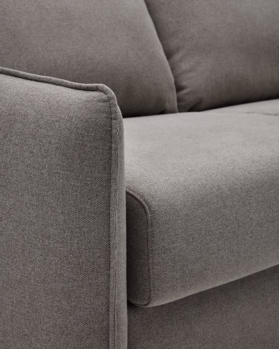 Carlota 2 seater sofa bed in grey chenille, 140 cm