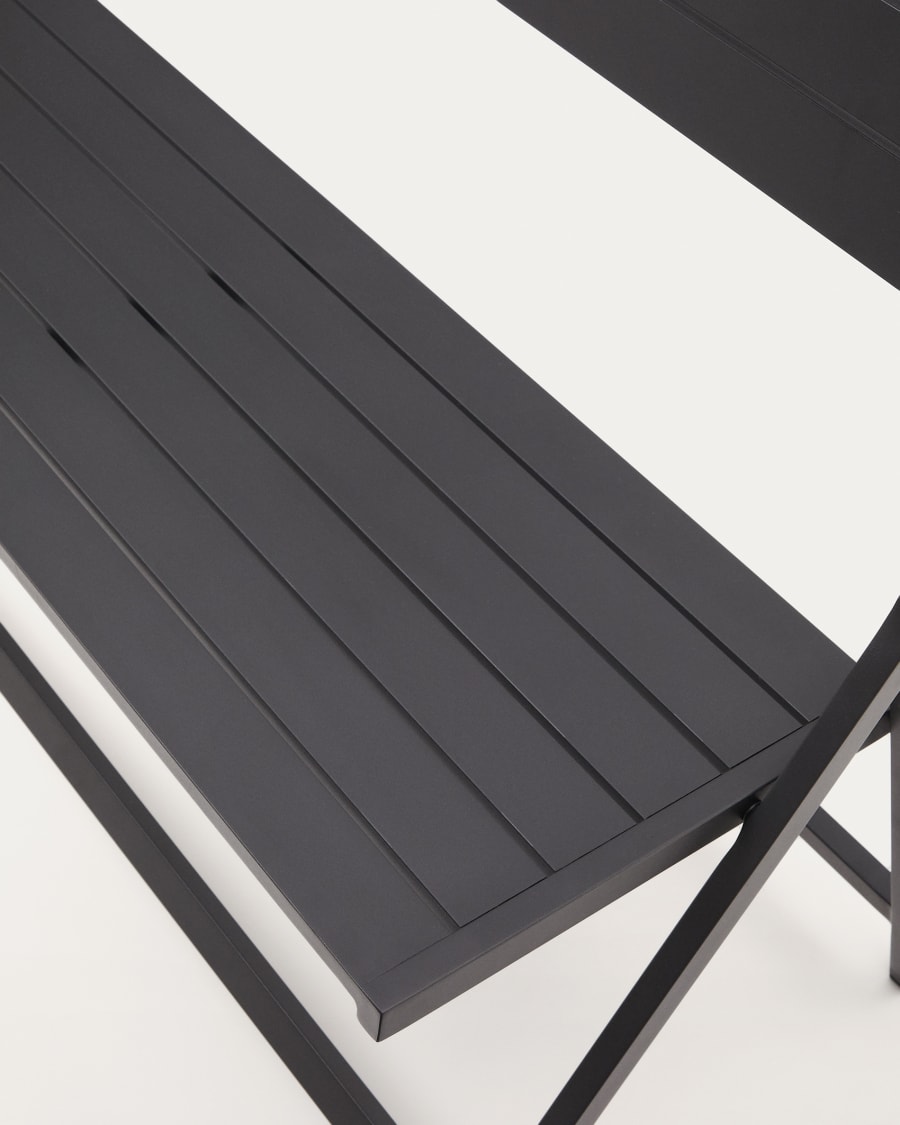 Folding outdoor Bench torreta made of aluminum with dark grey finish