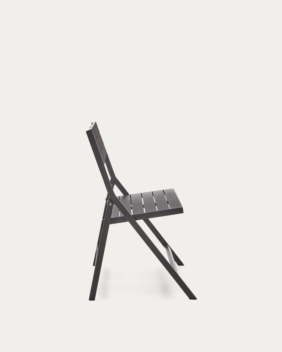 Folding outdoor Bench torreta made of aluminum with dark grey finish