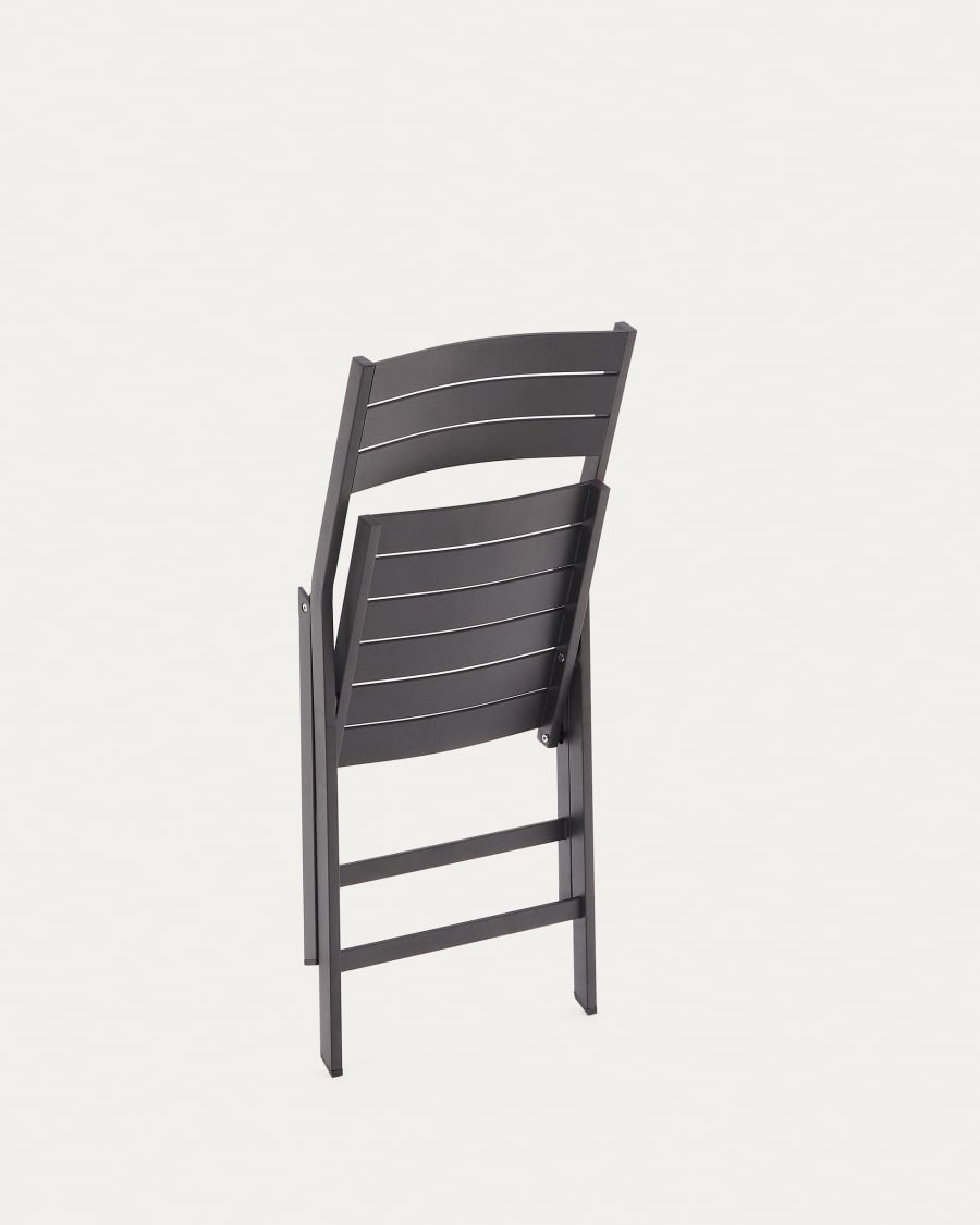 Torreta folding outdoor chair made of aluminum with dark grey finish