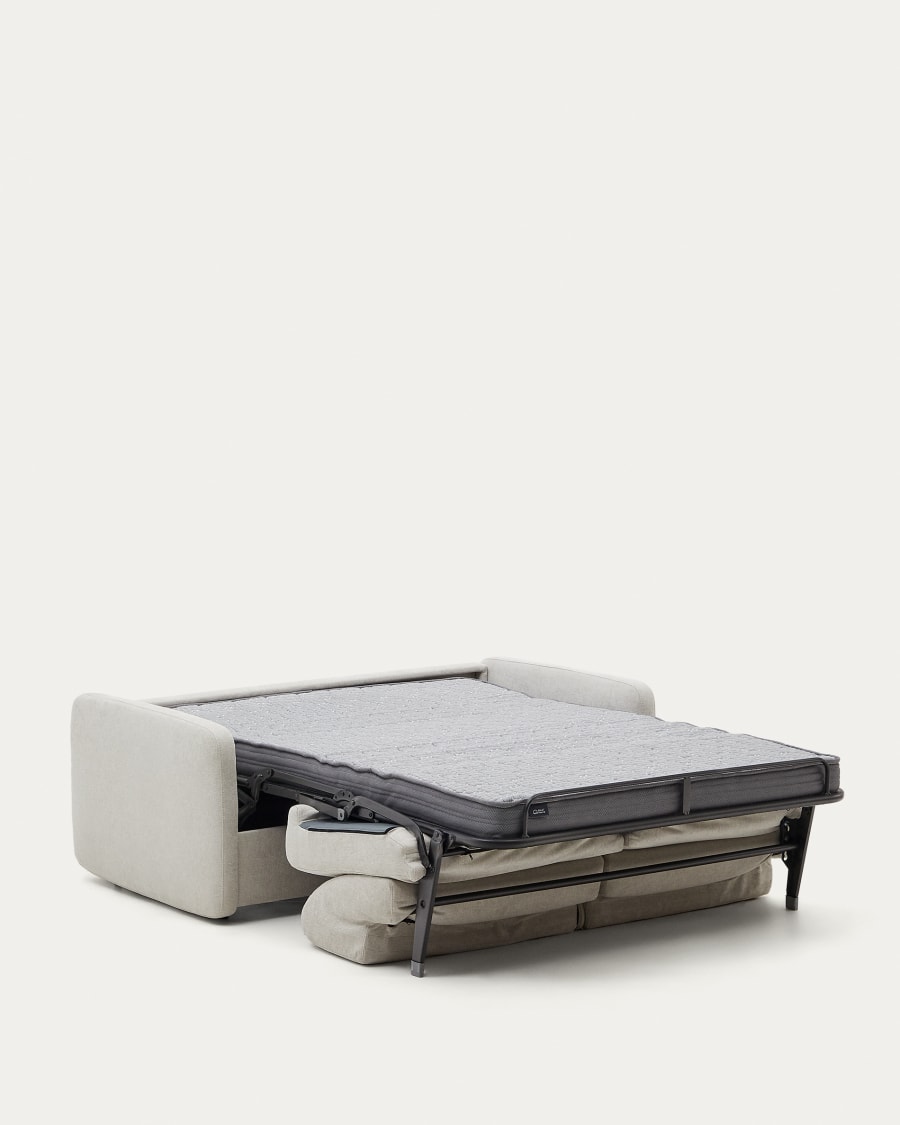 Nuala 2-seater sofa bed in pearl-coloured chenille 184cm