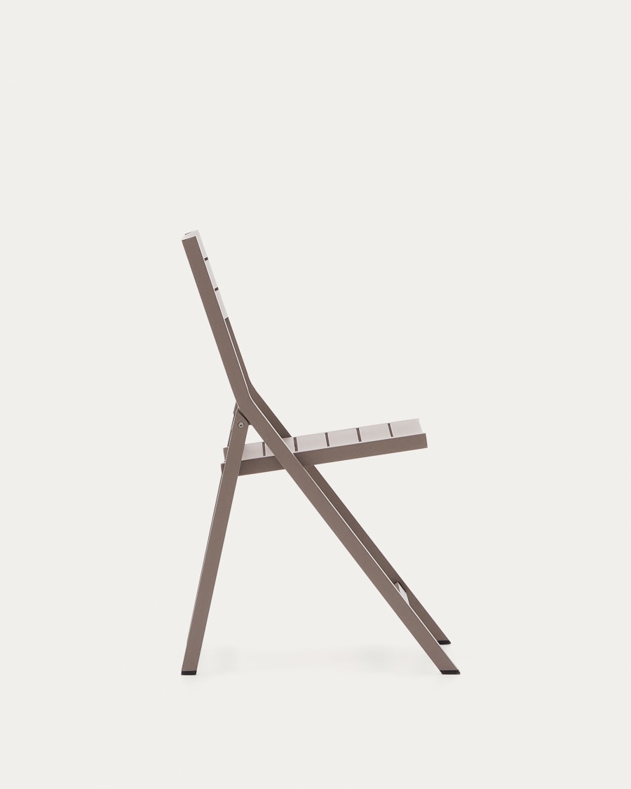 Folding Outdoor Chair Torreta made of Aluminum with matt brown finish