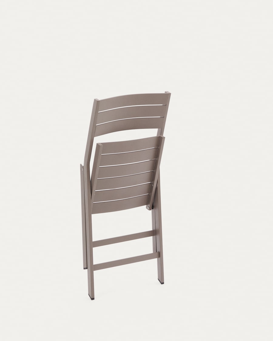 Folding Outdoor Chair Torreta made of Aluminum with matt brown finish