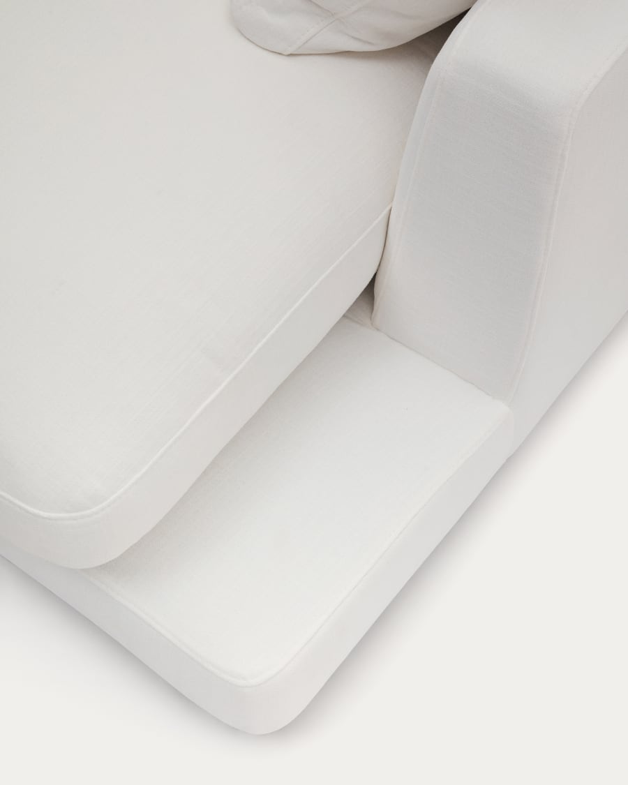 Gala right chaise longue in white, 193 x 105 cm