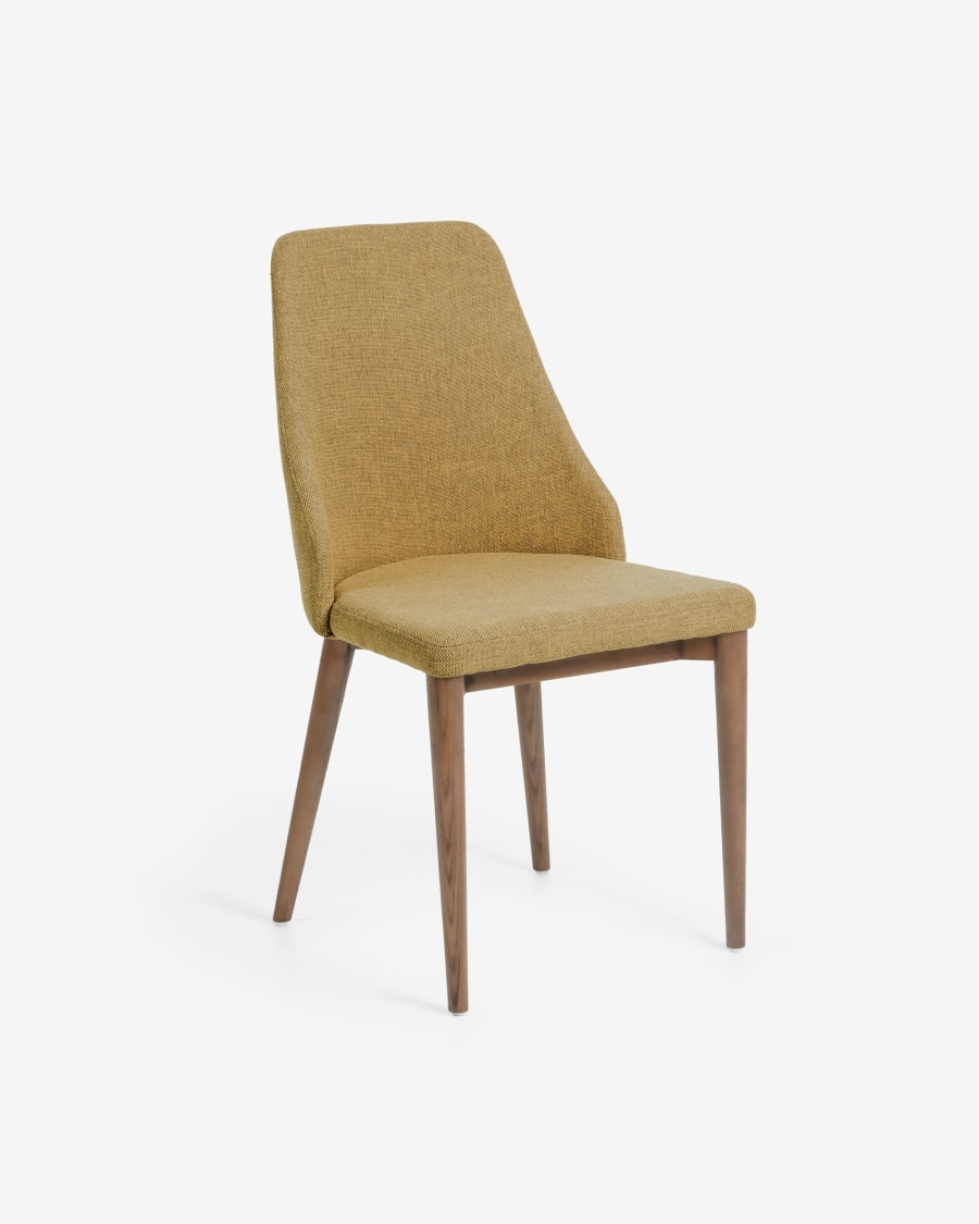 Rosie mustard chair dark finish