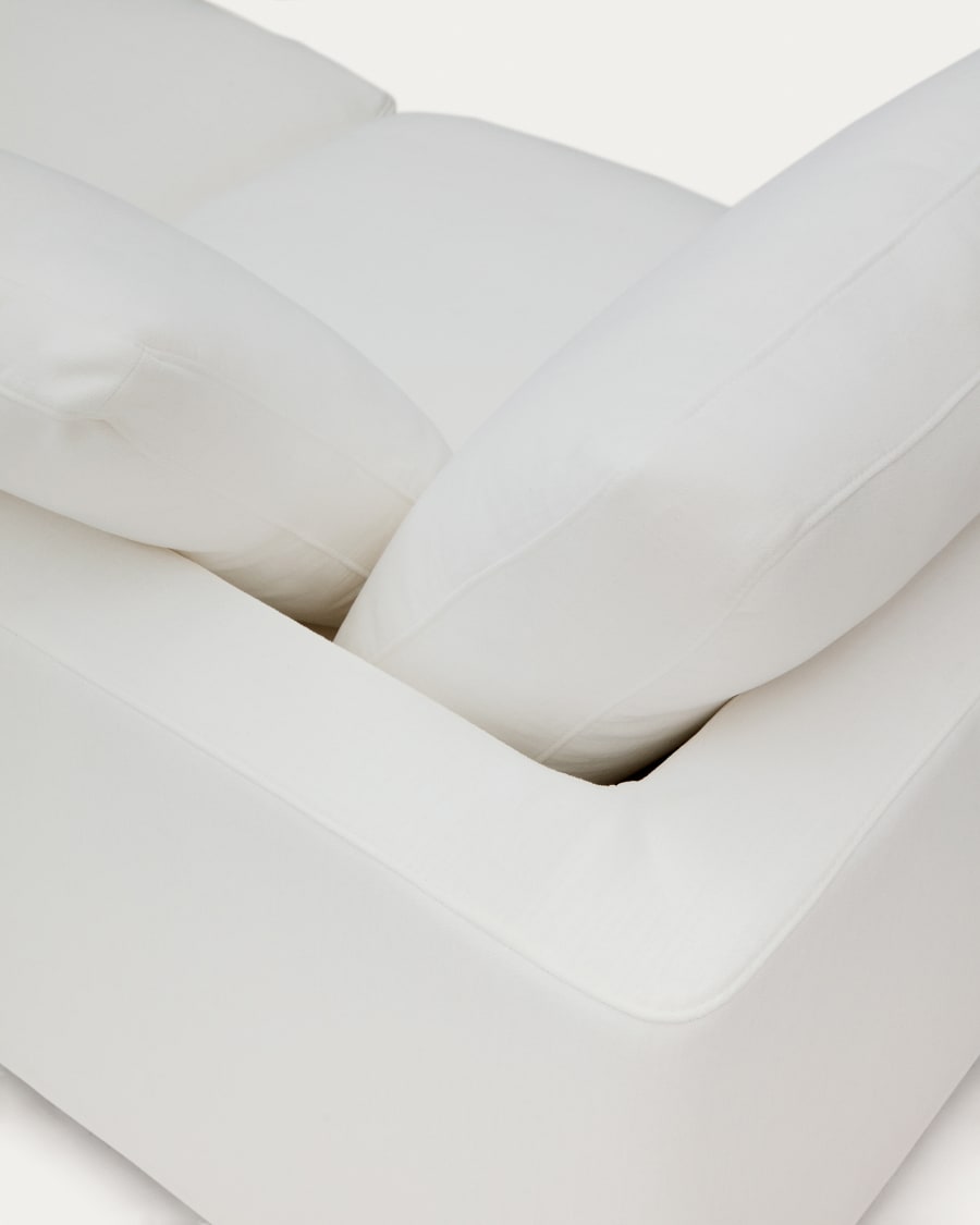 Gala right chaise longue in white, 193 x 105 cm