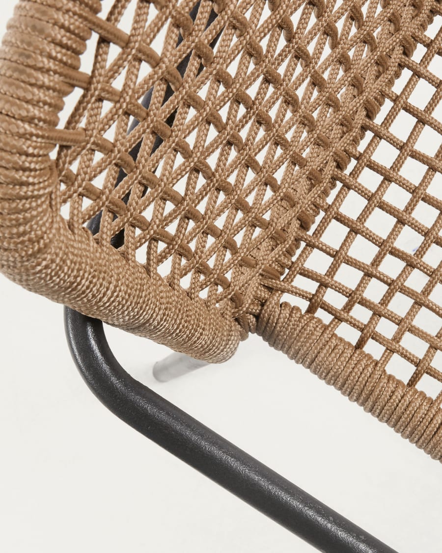 Ellen stackable chair in beige cord with galvanised steel