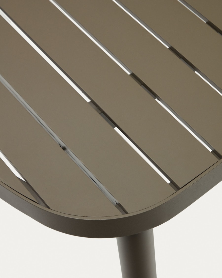 Joncols outdoor aluminium table with a powder coated green finish, 180 x 90 cm