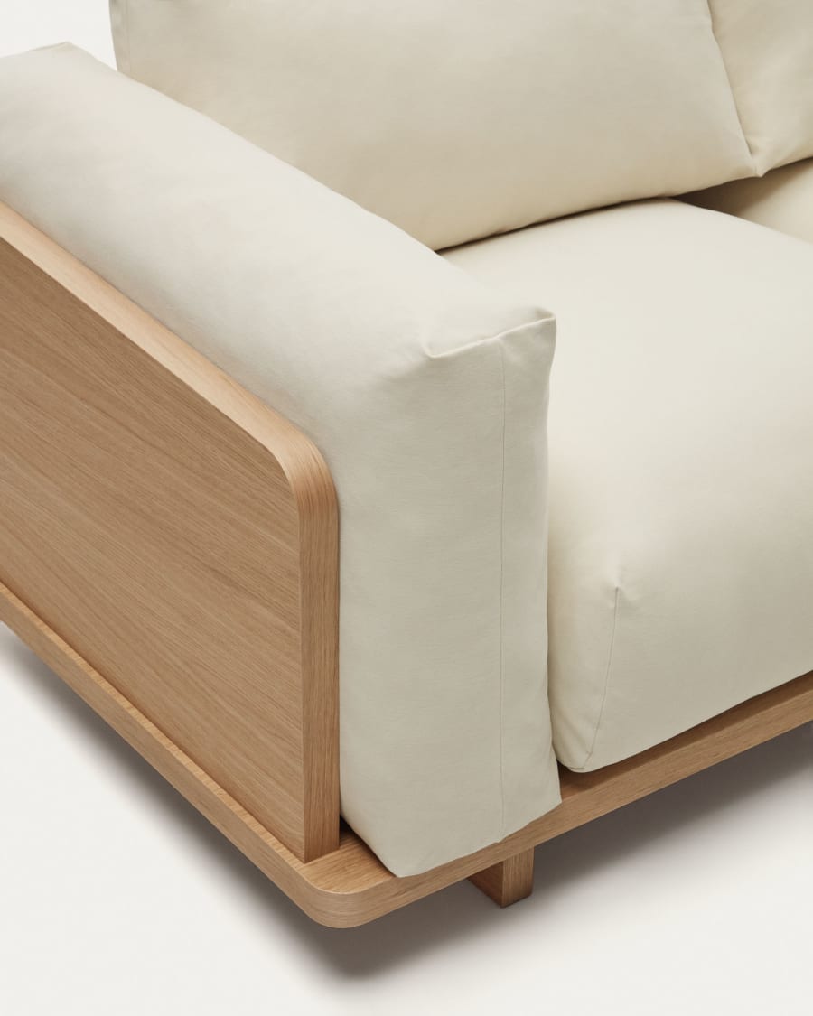 Oaq 3 seater sofa in beige, 225 cm FSC Mix Credit
