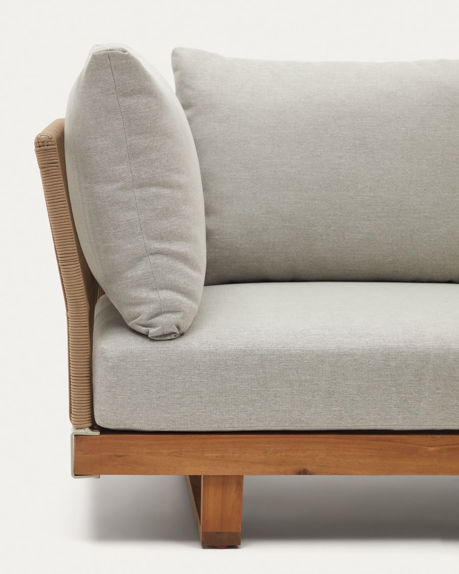 Raco 5 seater corner sofa and coffee table, made from solid acacia wood