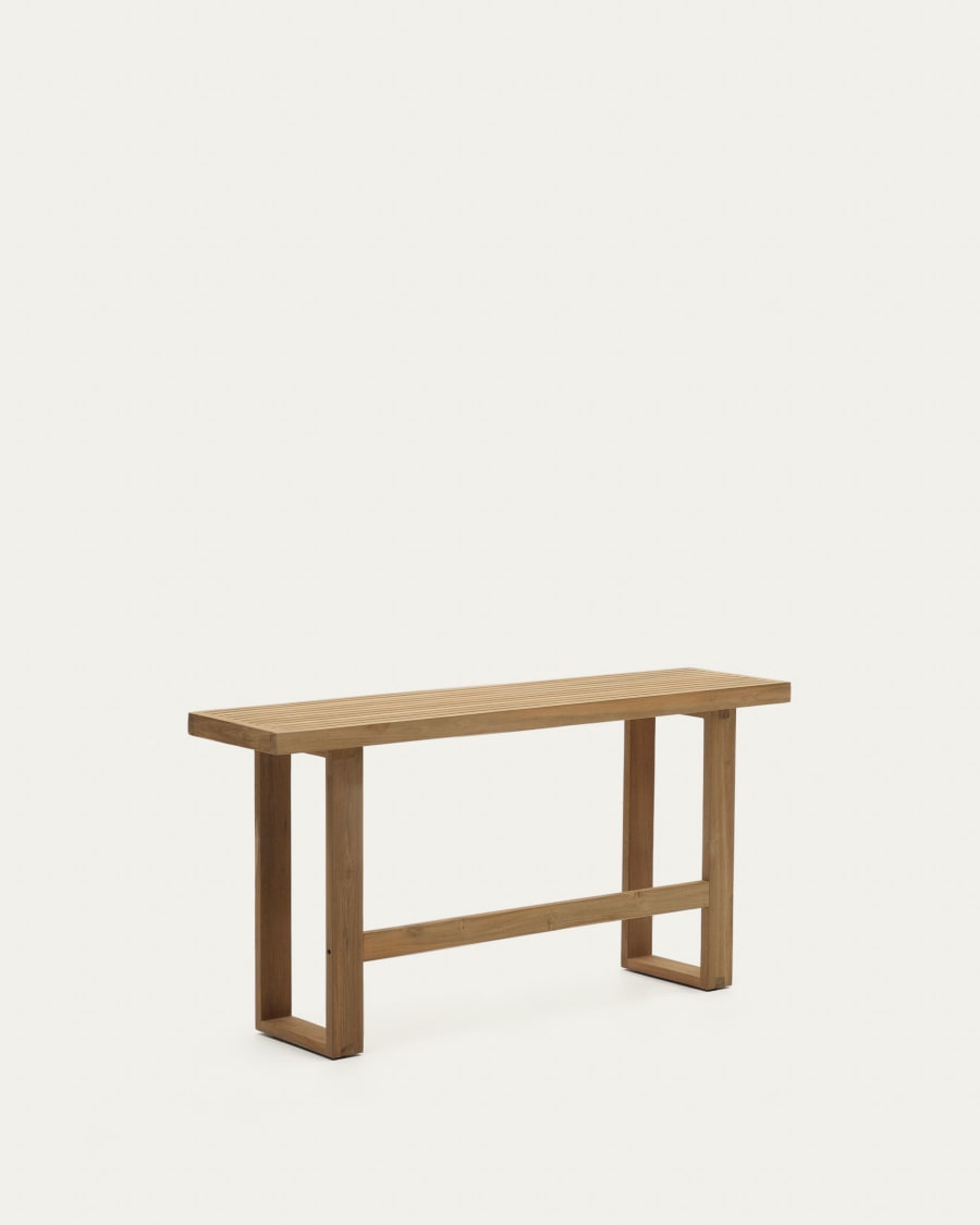 Canadell 100% outdoor solid recycled teak tall bench, 130 cm