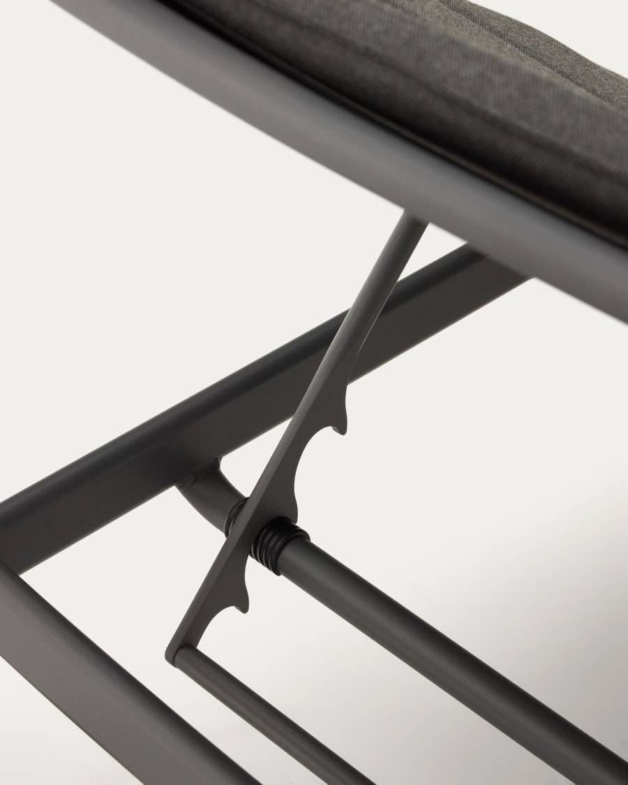 Marcona aluminium sun lounger in a black paint finish
