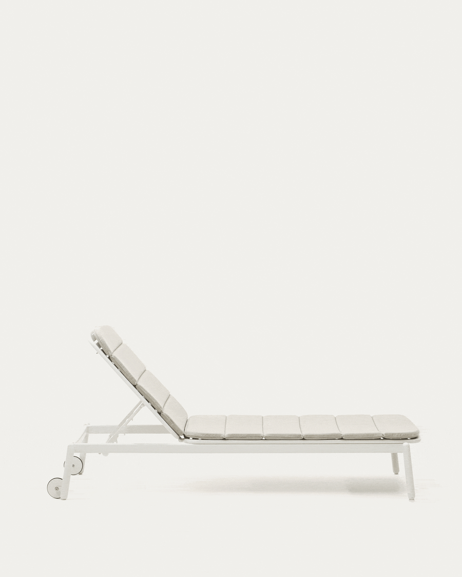 Marcona aluminium sun lounger in a white paint finish Kave Home International