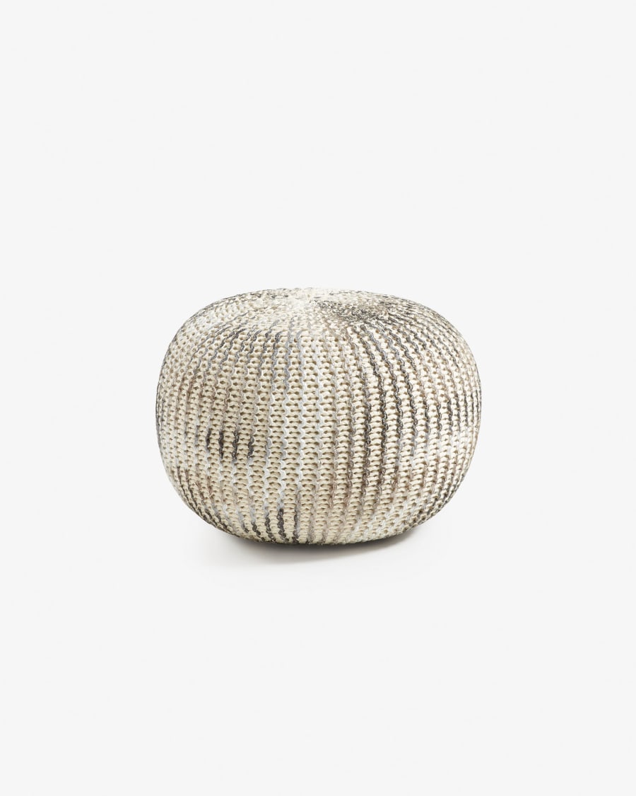 White and silver Shott pouf Ø 45 cm