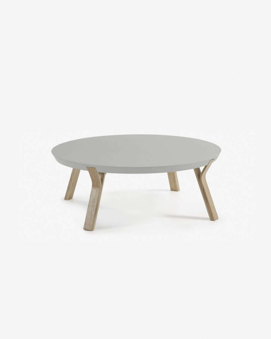 Τραπέζι σαλονιού Dilos Ø 90 εκ, γκρι και οξυά