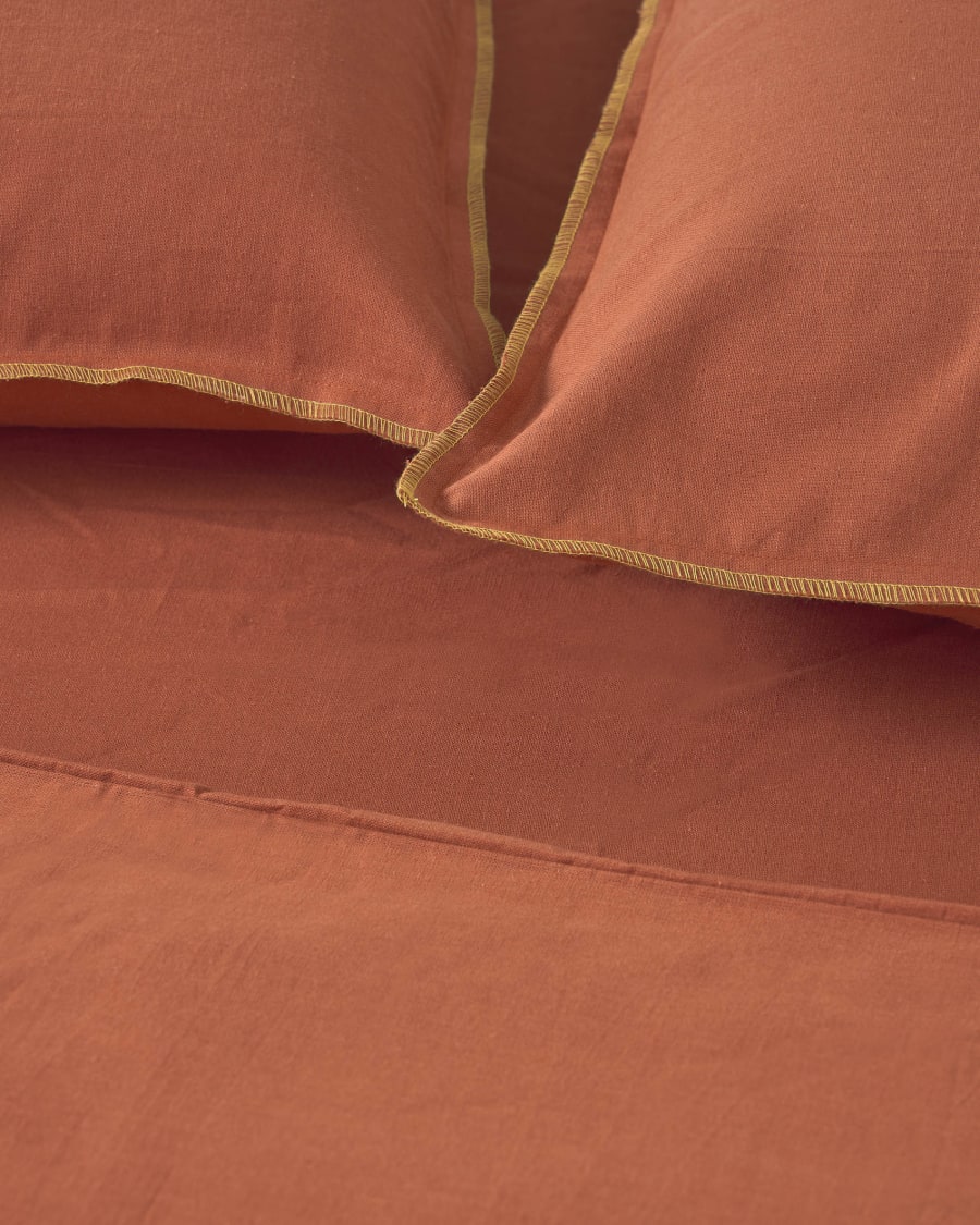 Ibelis maroon bedding set 180 x 200 cm organic cotton (GOTS)