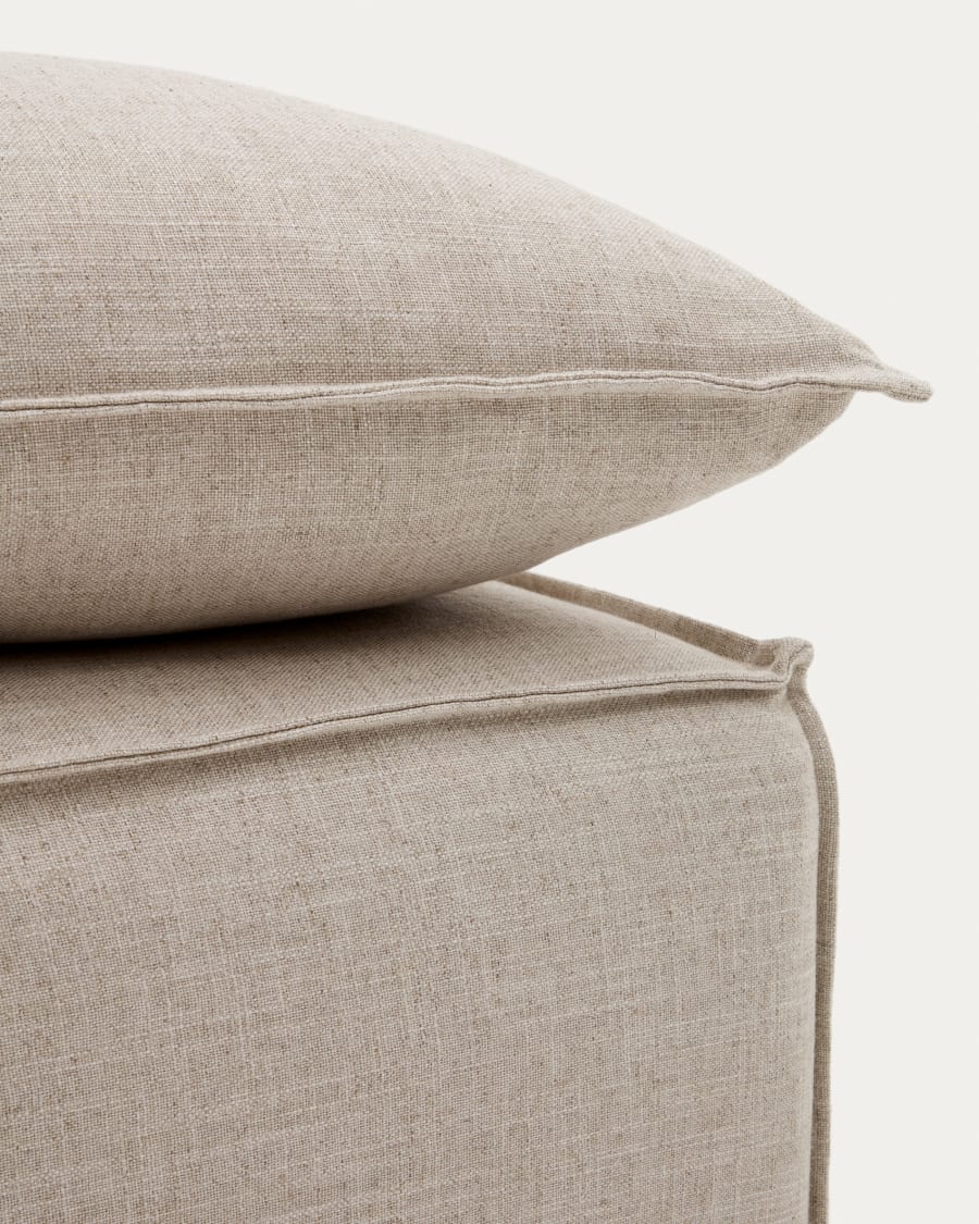 Anarela linen pouffe cover, 80 x 80 cm
