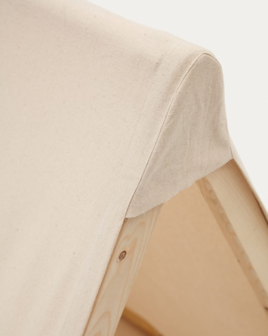 Yanil teepee tent in 100% white cotton, 100 x 90 cm