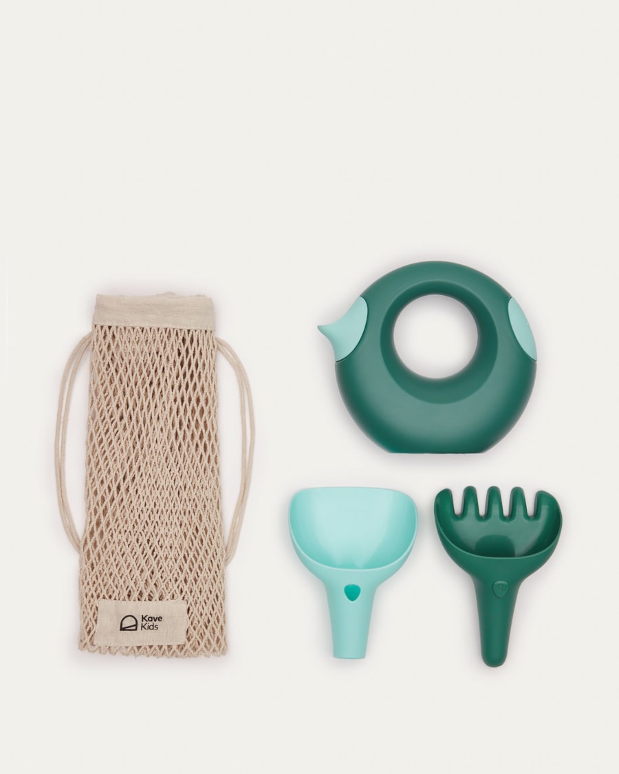 Ensemble de jouets Rawni arrosoir, râteau et pelle vert