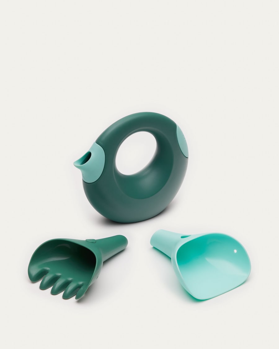 Ensemble de jouets Rawni arrosoir, râteau et pelle vert