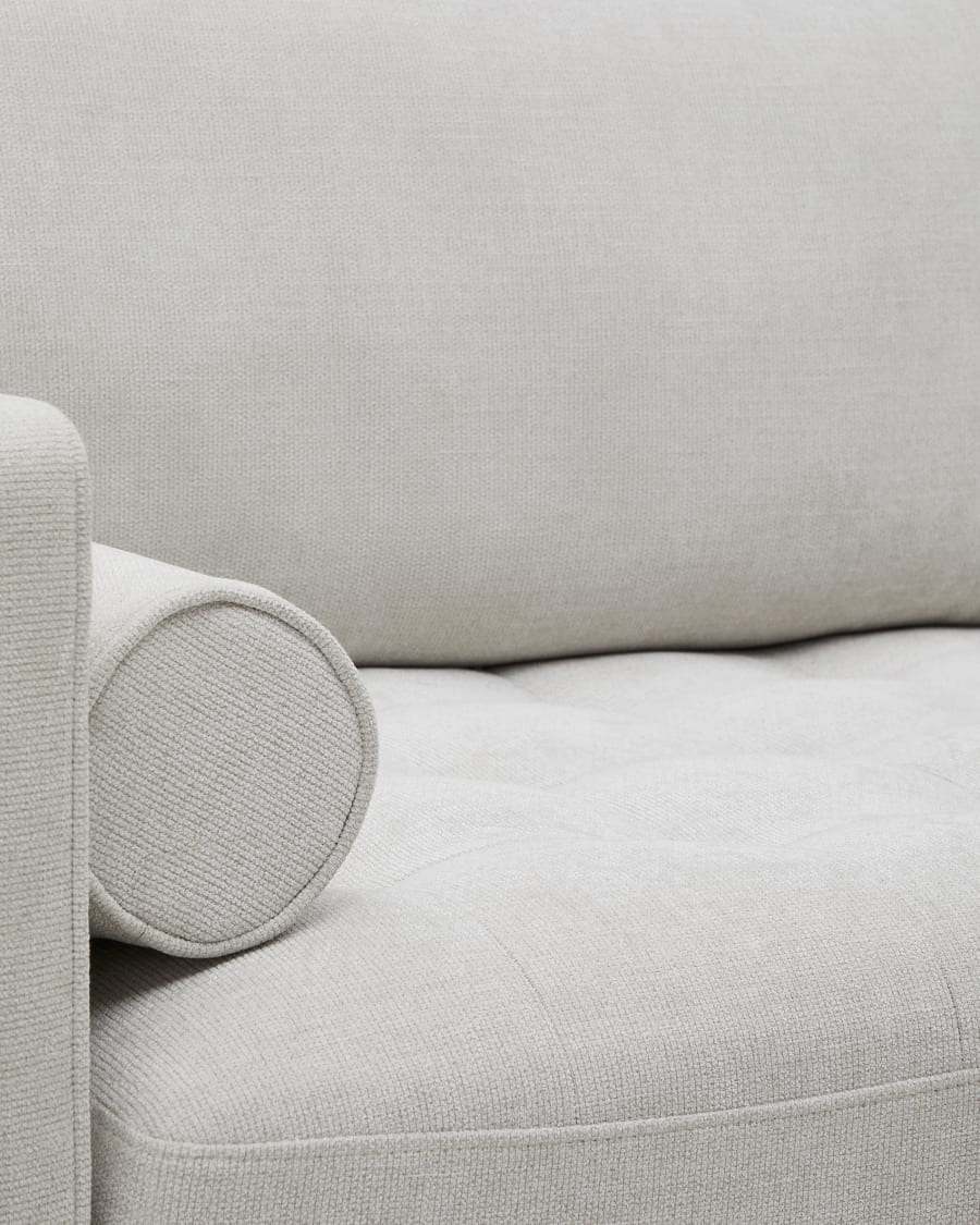 Debra 3-seater sofa in pearl chenille and natural legs, 222 cm FSC Mix Credit