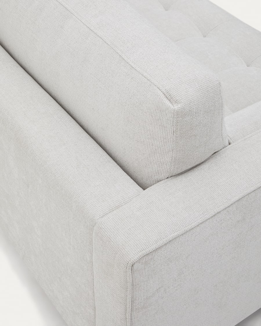 Debra 3-seater sofa in pearl chenille and natural legs, 222 cm FSC Mix Credit
