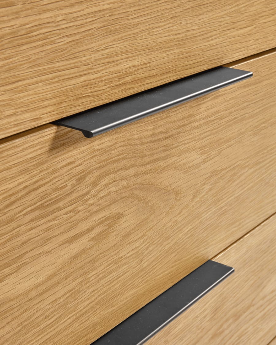 Savoi MDF chest of drawers with black lacquer and black-finished steel 100 x 90 cm
