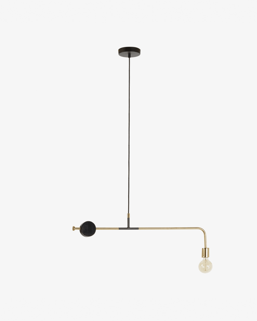 Wick pendant lamp 80 cm black