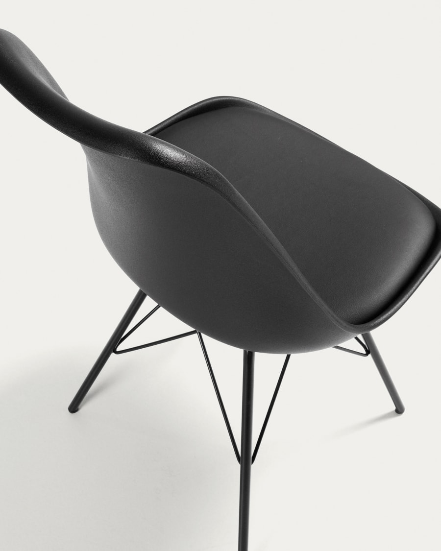 Ralf black chair with metal legs