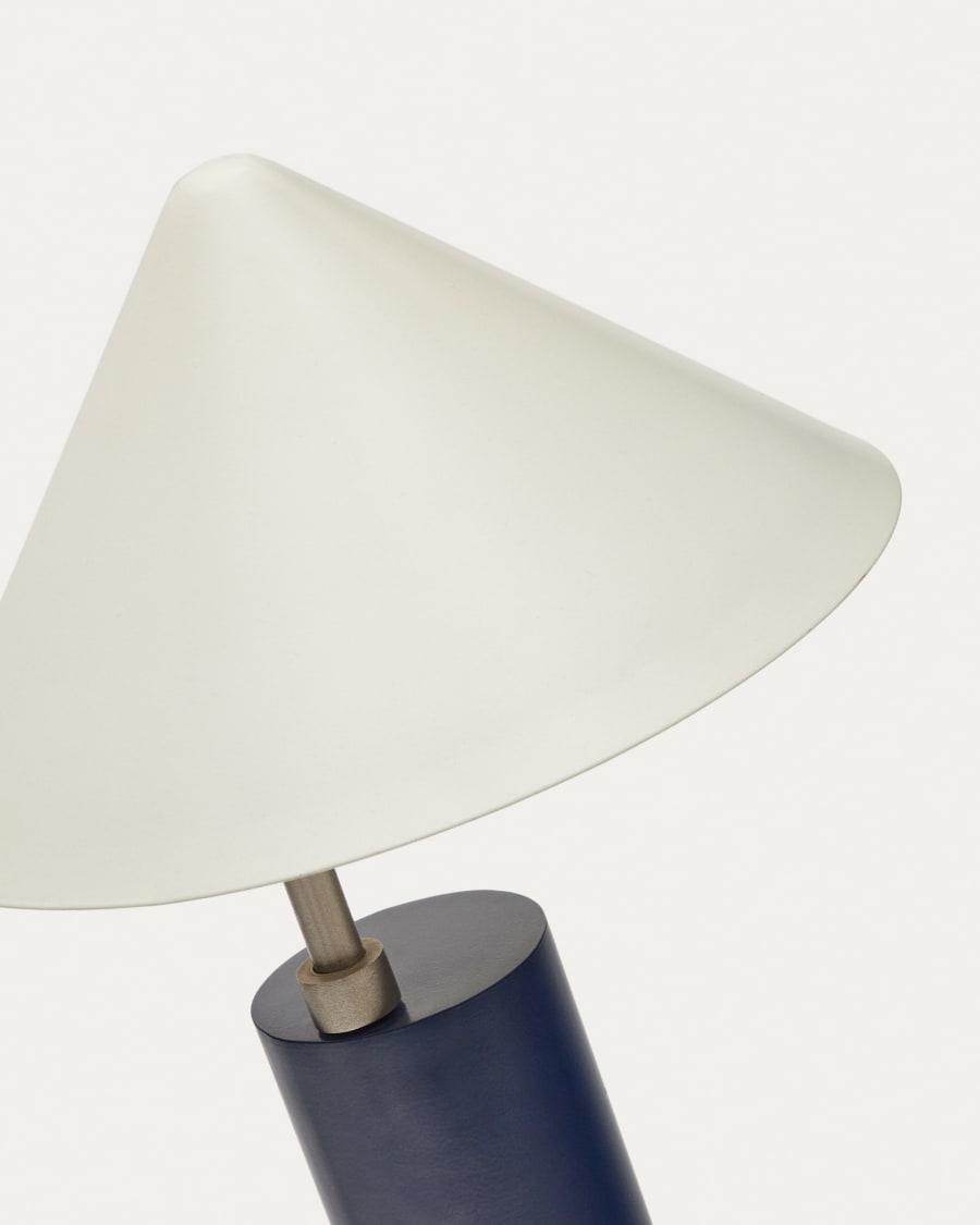 Shiva metal table lamp with blue and white painted finish