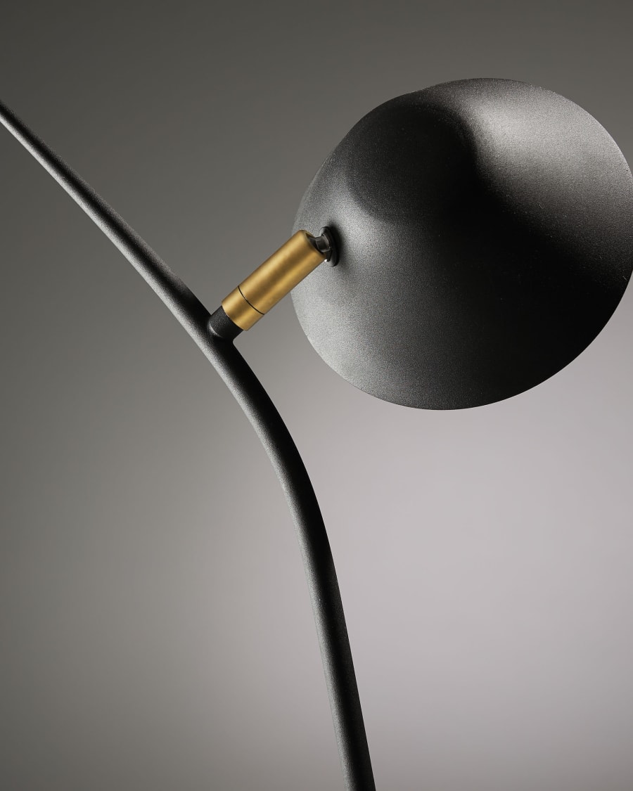 Aurelia table lamp in steel with black finish UK adapter