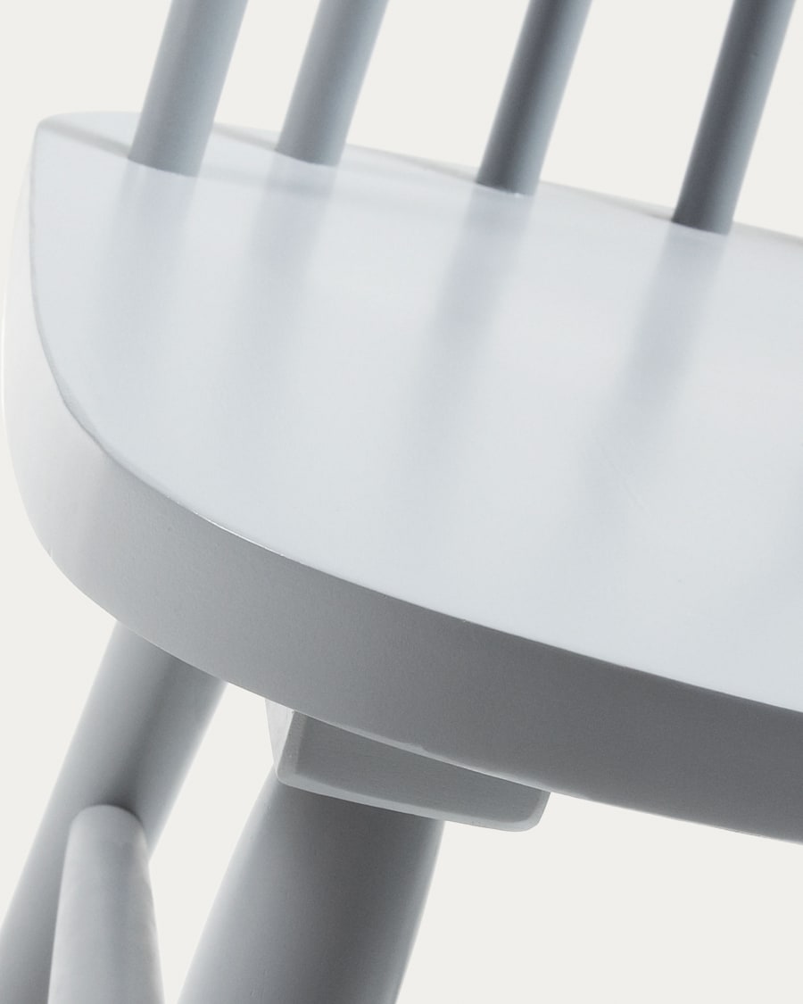 Tressia MDF and solid rubber wood chair with grey lacquer