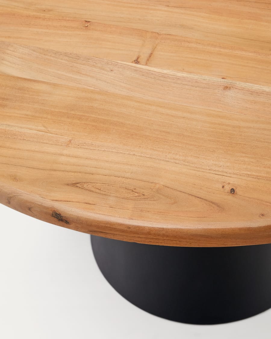 Wilshire runder Tisch aus massivem Akazienholz und Stahl in Schwarz Ø 120 cm