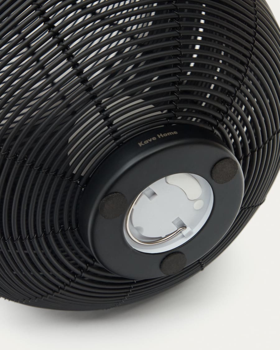 Saranella portable table lamp in black polyrattan