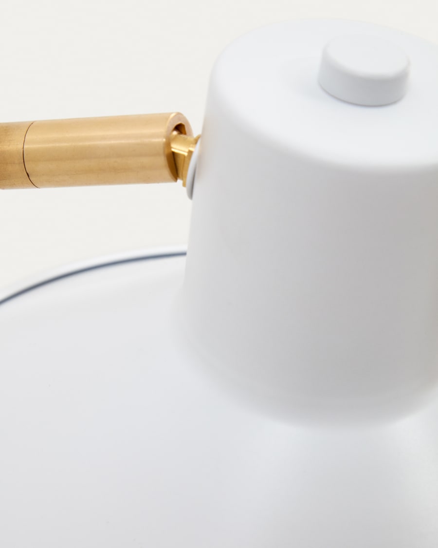 Aria steel wall light with white finish