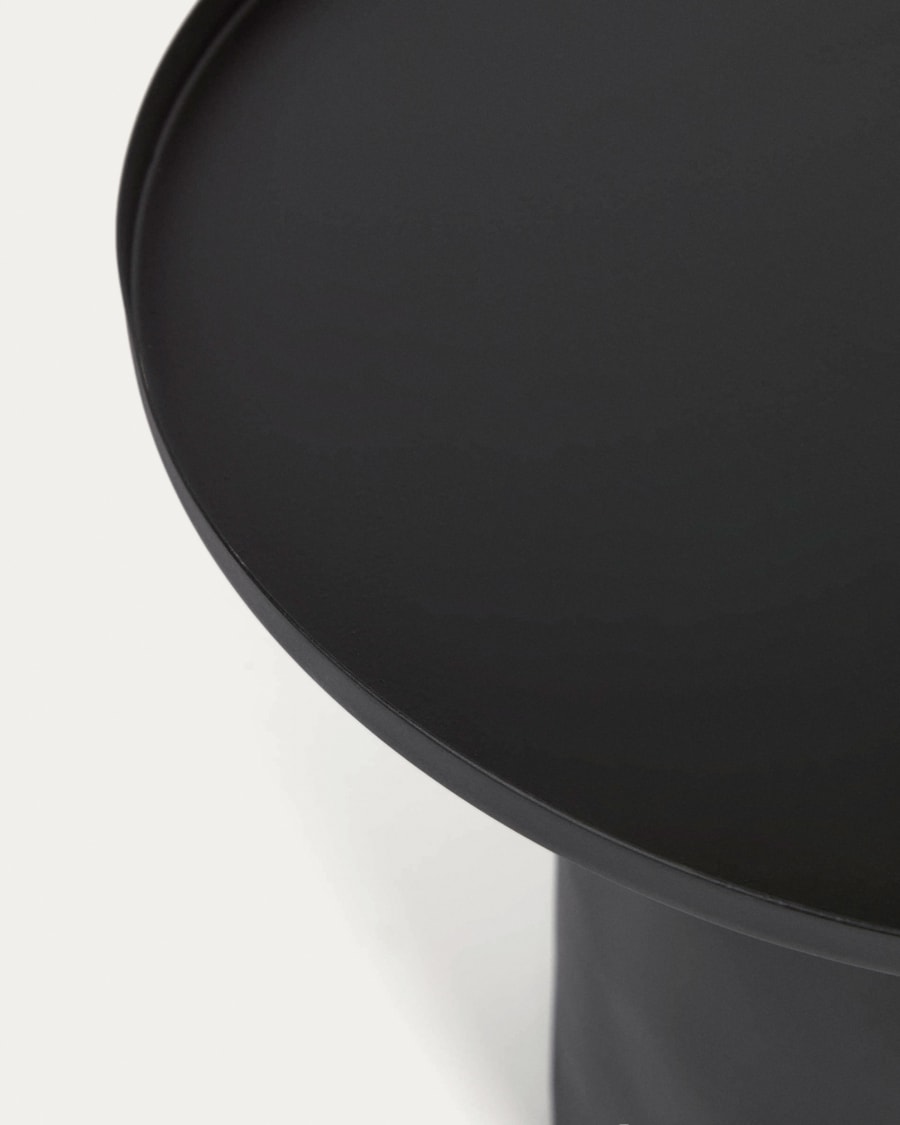 Fleksa round side table in black metal Ø 45 cm