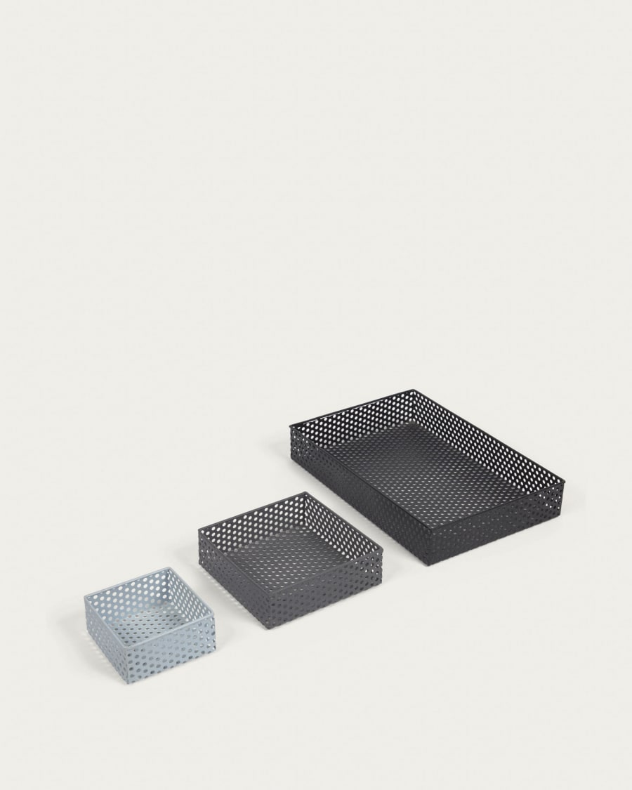 Jeannie set of 3 desk organisers in multicoloured metal