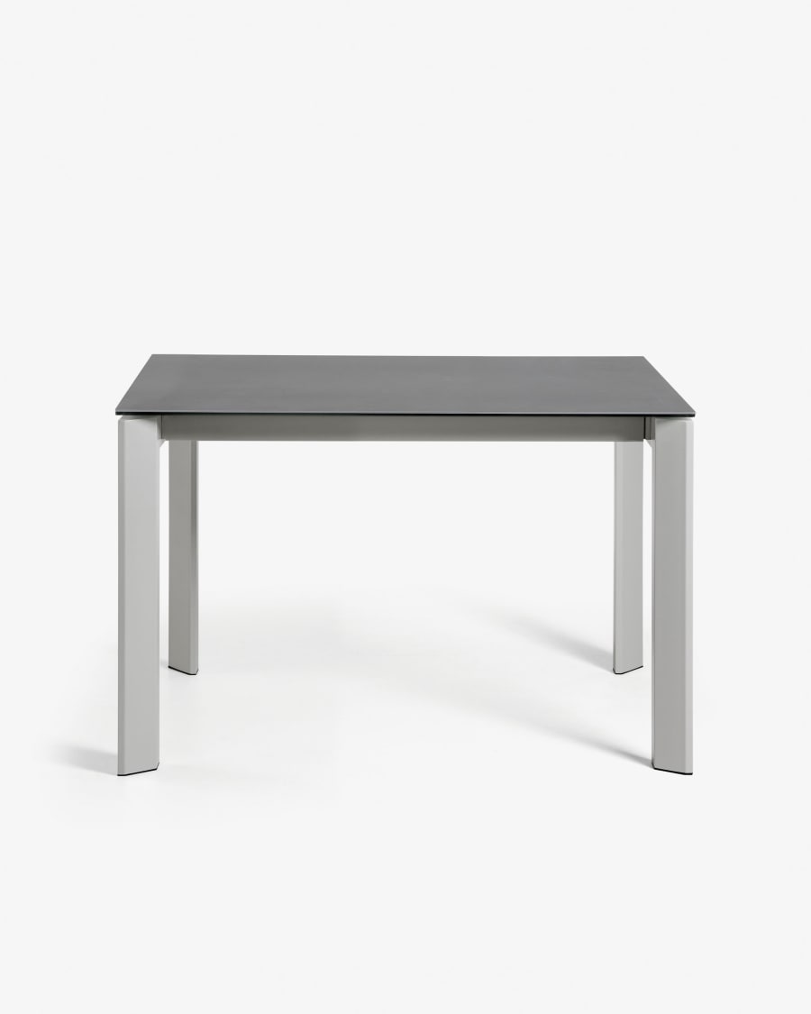 Axis Ausziehtisch Feinsteinzeug Vulcano Roca Finish Beine in Grau 120 (180) cm