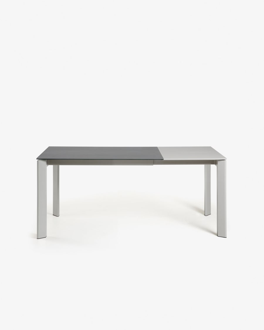 Axis Ausziehtisch Feinsteinzeug Vulcano Roca Finish Beine in Grau 120 (180) cm