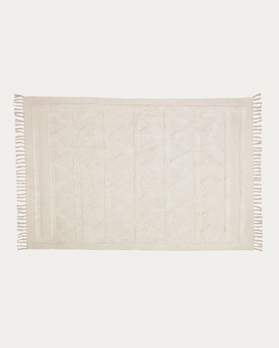 Χαλί Dabria, 100% βαμβακερό, μπεζ, 140 x 200 εκ